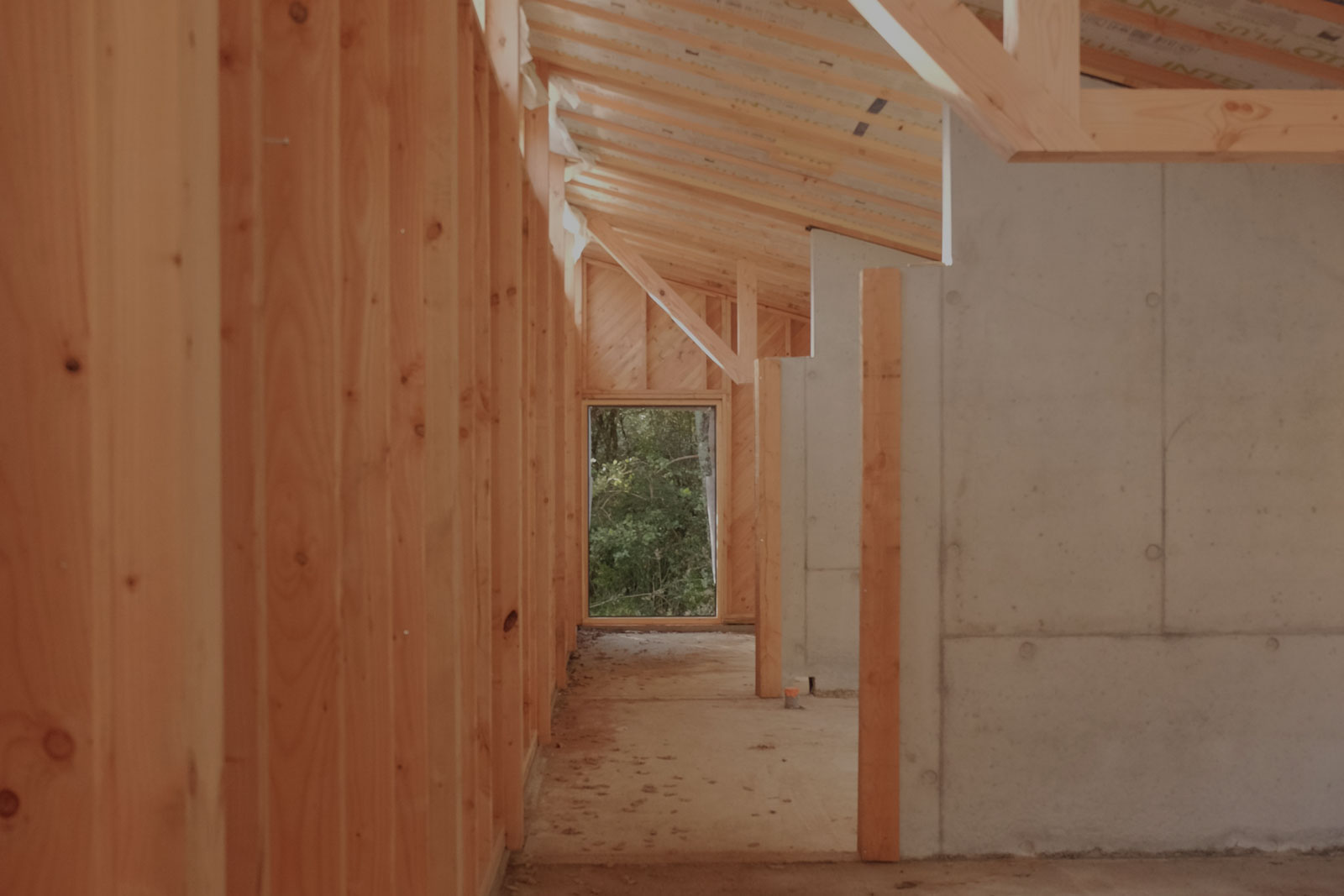 La structure bois de nos futurs bureaux est construite